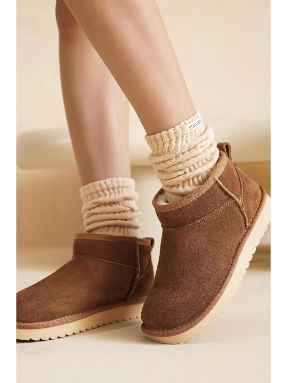 Womens Mocha Suede Cloud Water Resistant Genuine Leather Comfortable Ankle Boots
